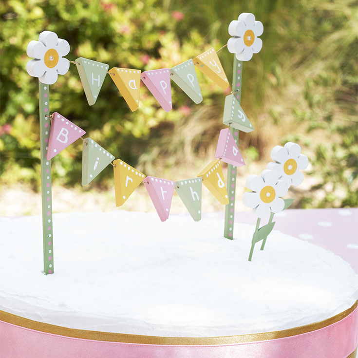 Daisy "Happy Birthday" Cake Topper