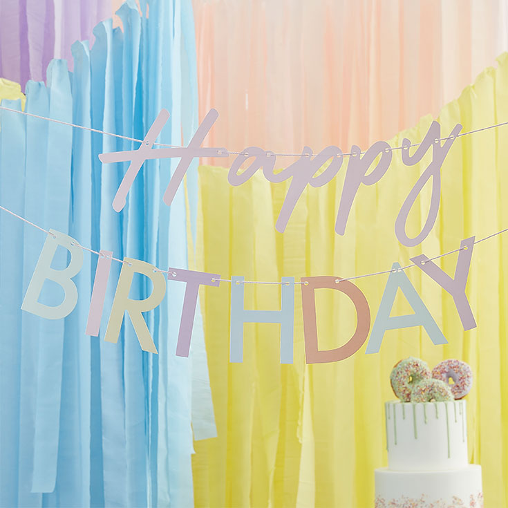 Banner - Pastel "Happy Birthday" 