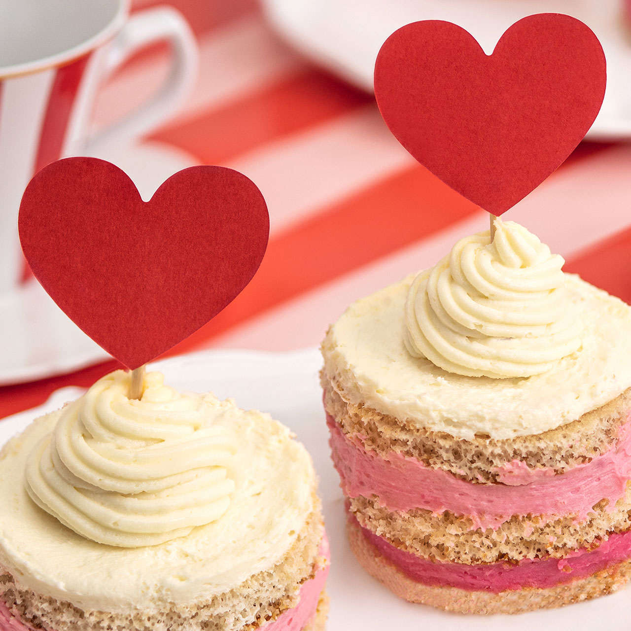Cupcake Toppers - Red Hearts