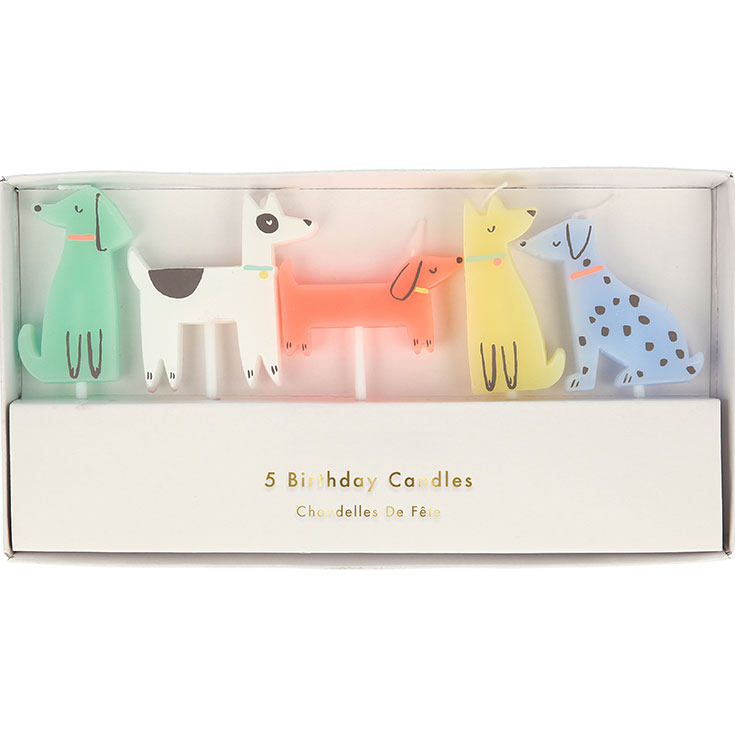 5 Dog Party Pick Candles