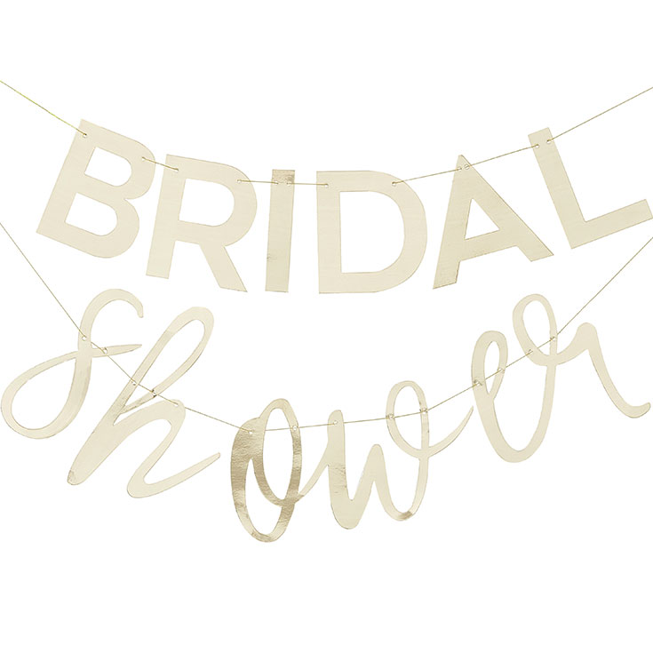 Goldene Buchstabenkette Bridal Shower