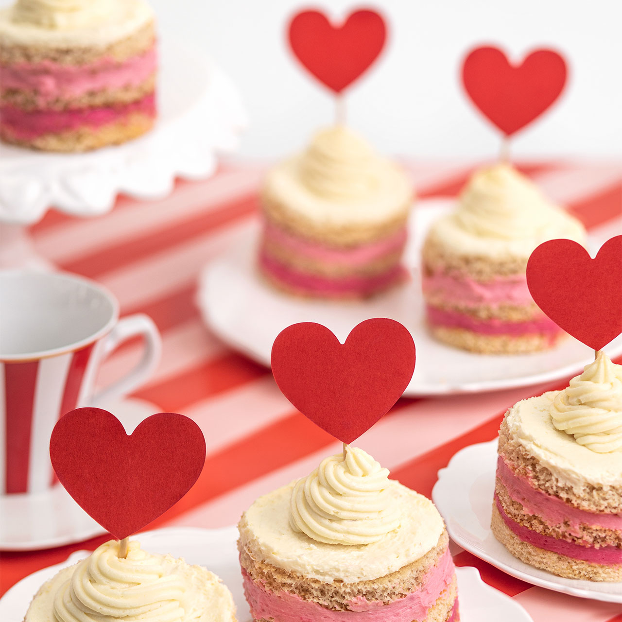 Cupcake Toppers - Red Hearts