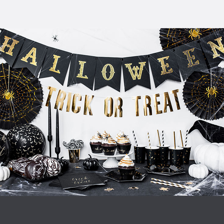 Flag Banner - Black and Gold Halloween 
