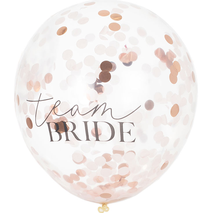 5 Blush Team Bride Balloons 