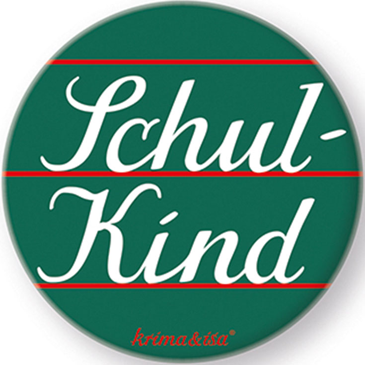 Grüner Button Schulkind