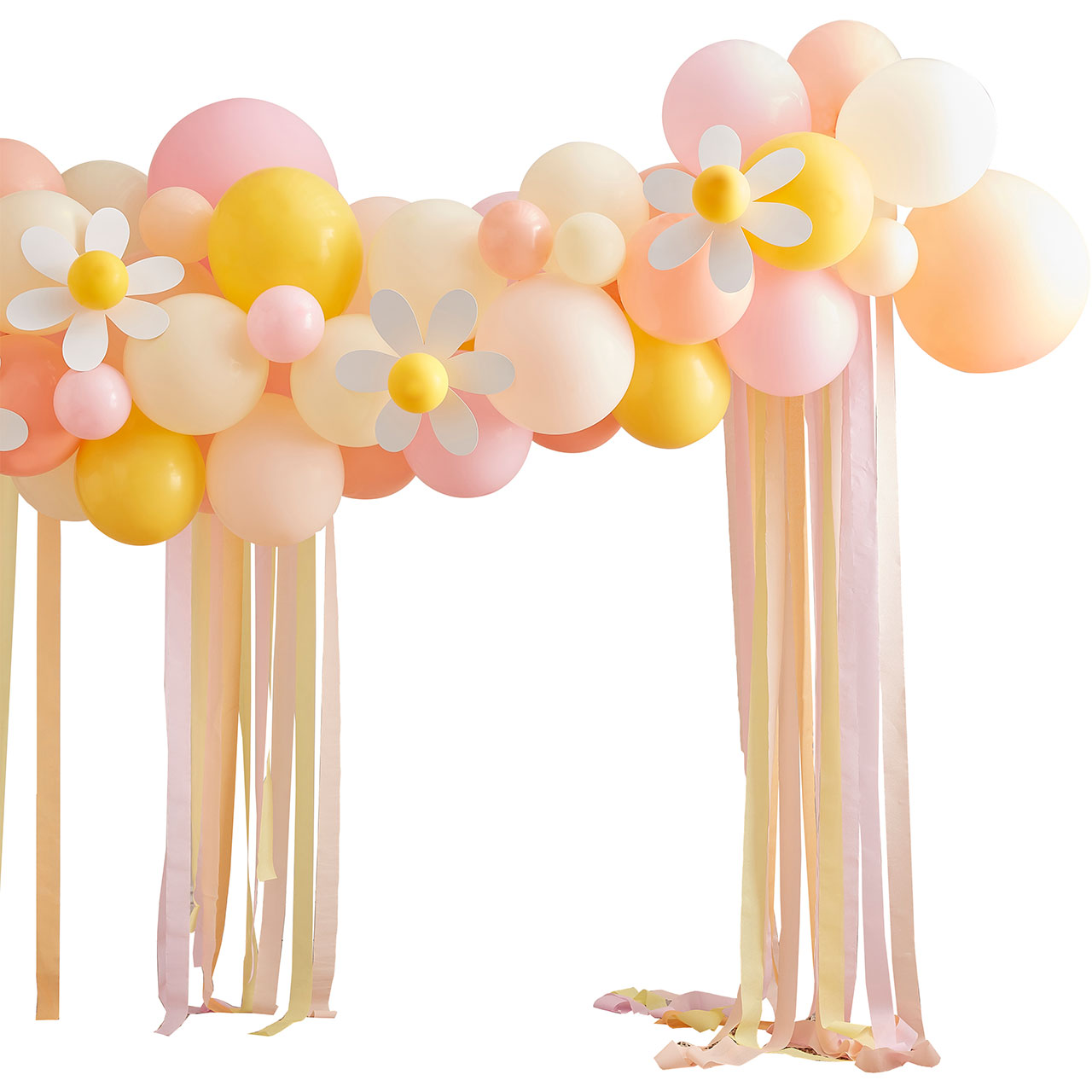 Balloon Garland - Pastel Daisy with Streamers