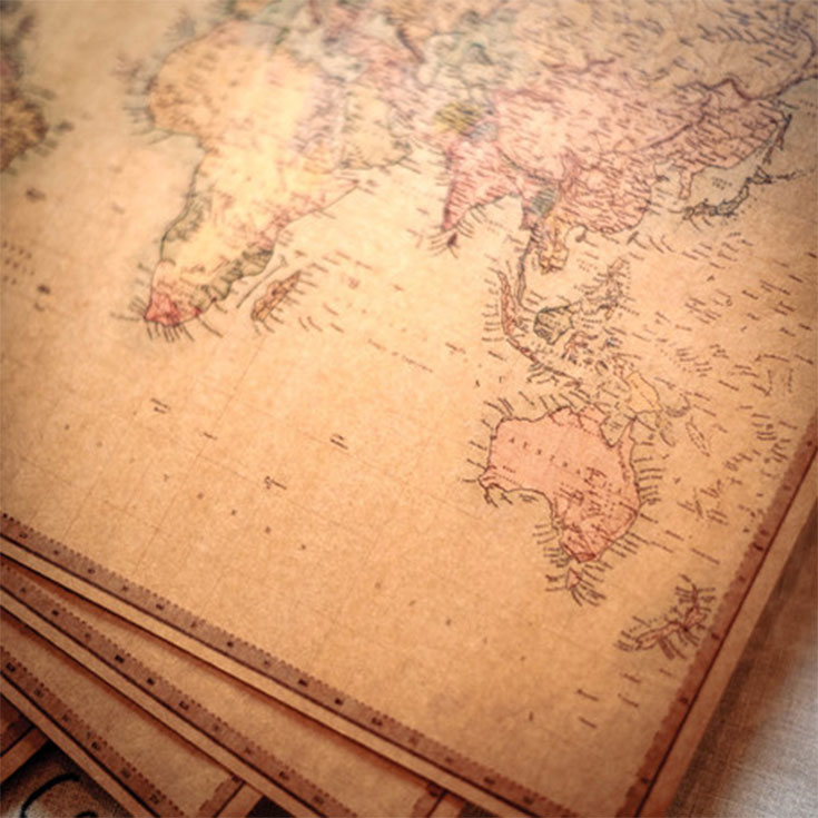 10 Vintage World Map Placemats