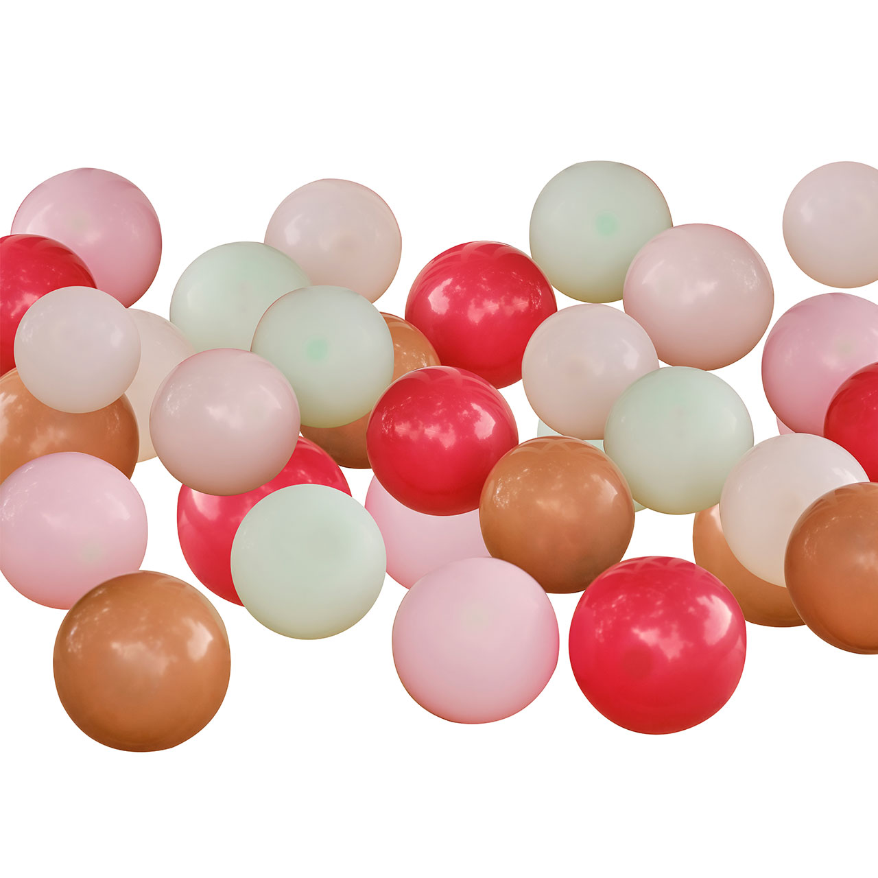 Mini Ballons - Rot, Grün, Nude & Braun