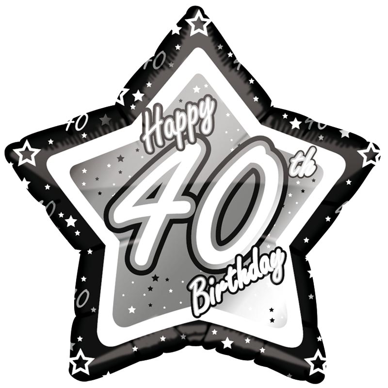 Black & Silver Foil Balloon - 40. Birthday