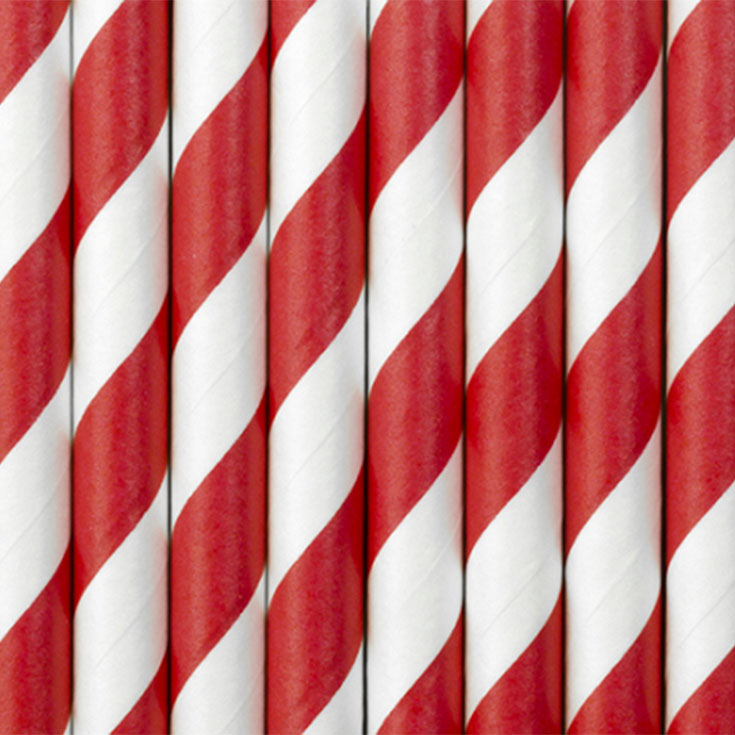 Drinking Straws -  Red and White