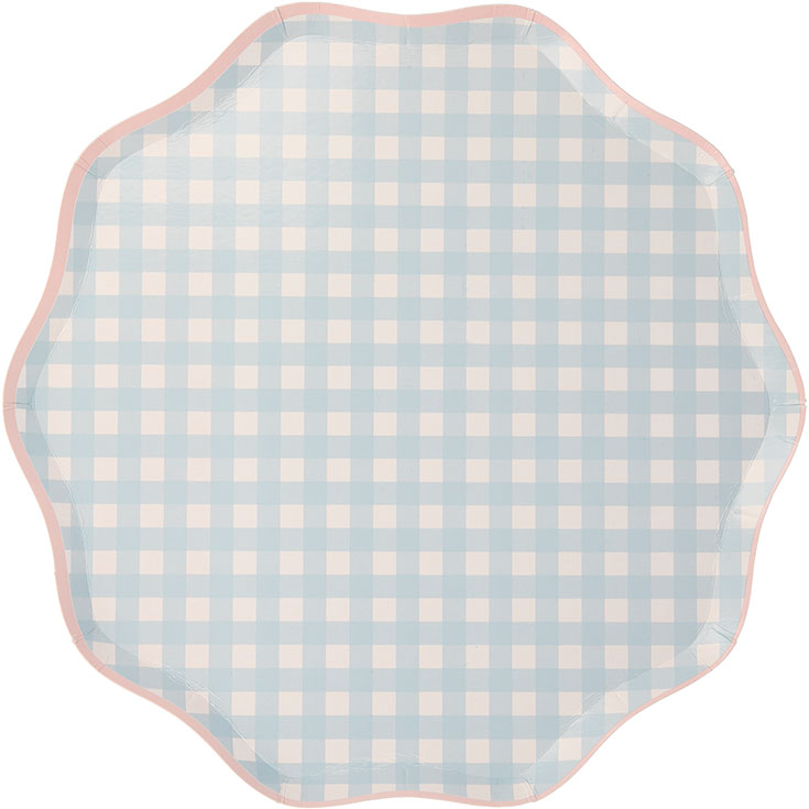 12 Assorted Gingham Plates