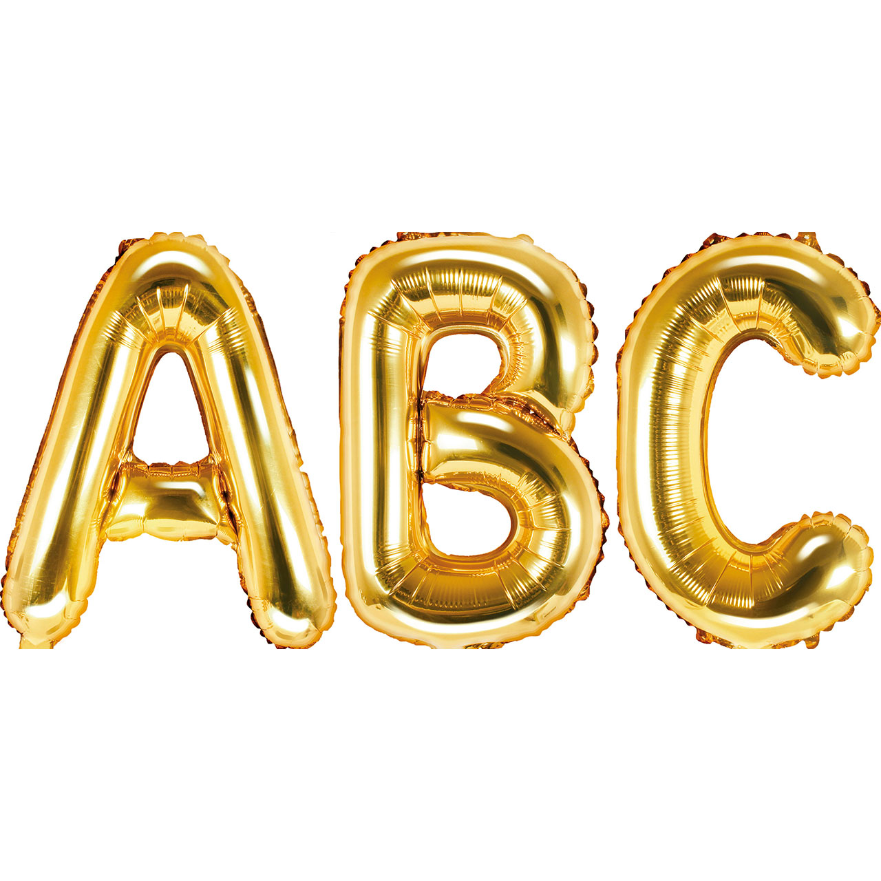 Goldene Buchstabenballons ABC