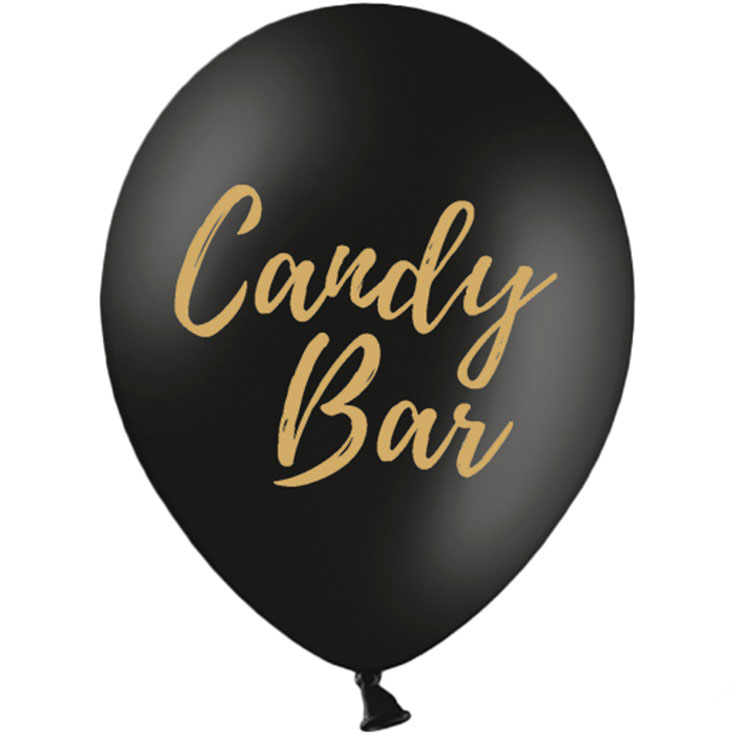 5 schwarze Ballons Candy Bar