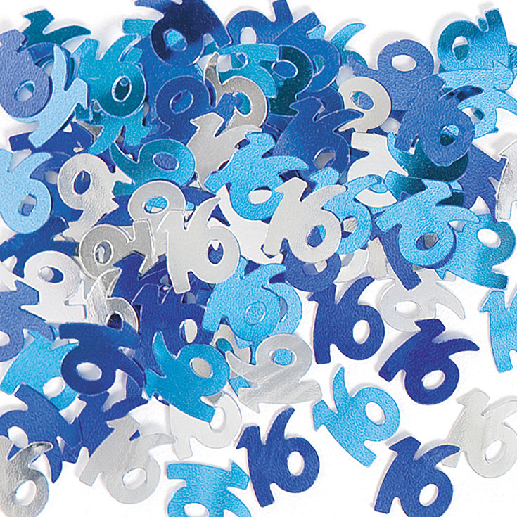 Blue Glitz '16th Birthday' Confetti