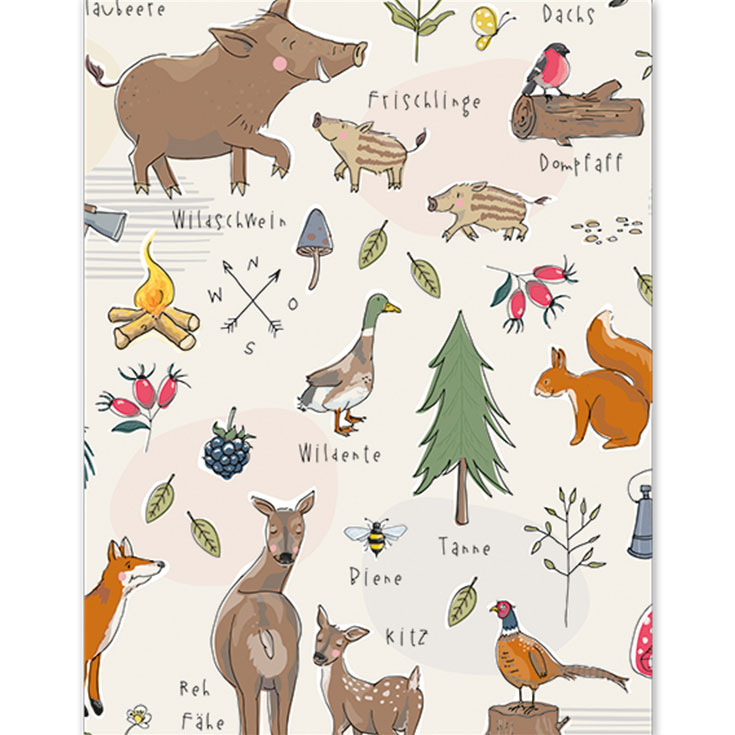  Wrapping Paper - Woodland Animals