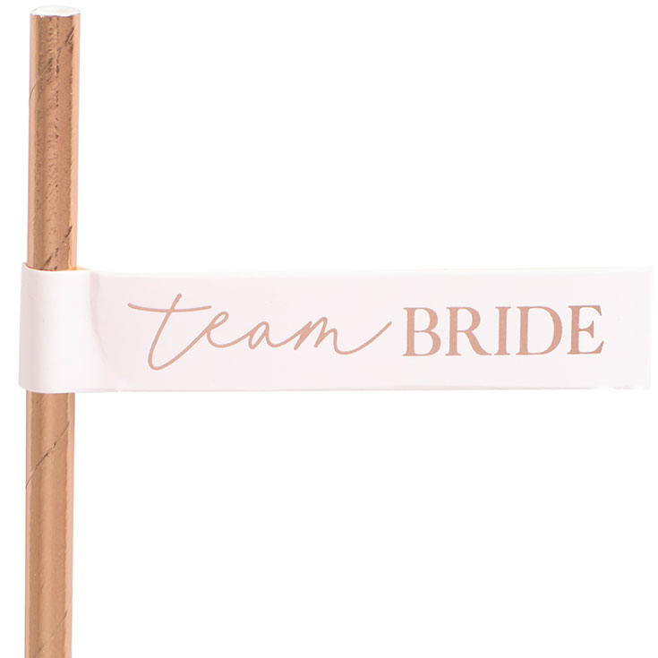 16 Trinkhalme Blush Team Bride