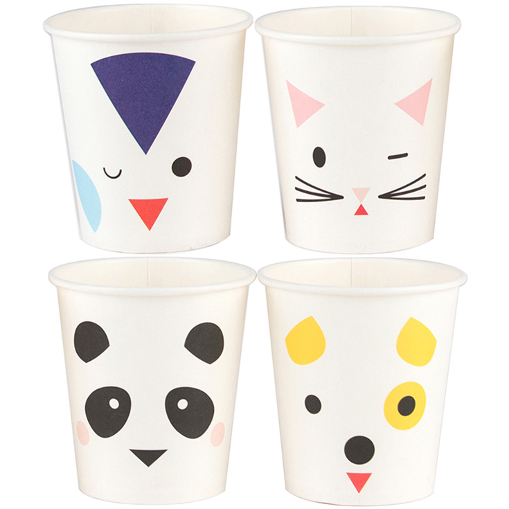 8 Mini Animals Cups