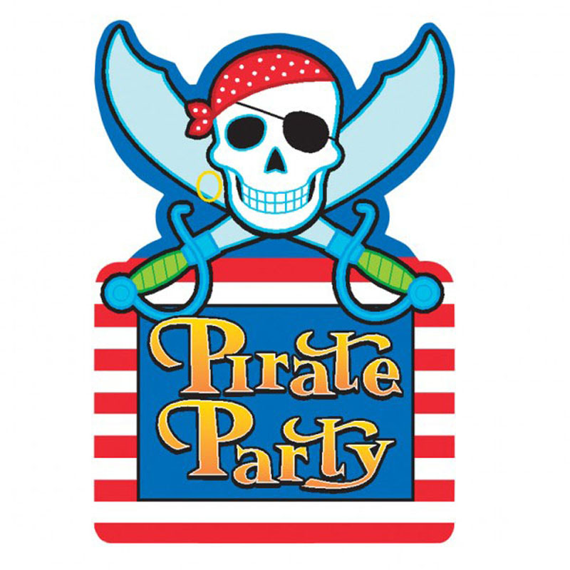 8 Einladungspostkarten Piratenparty
