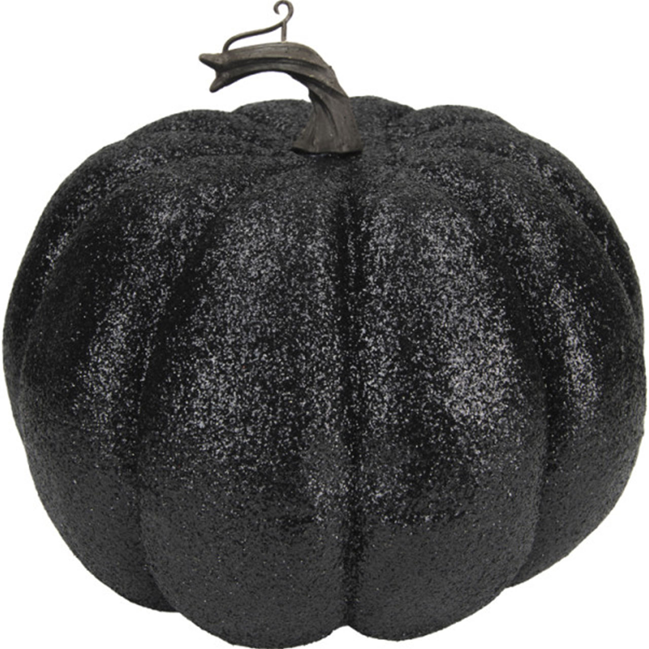 Decoration - Black Glitter Pumpkin (L)