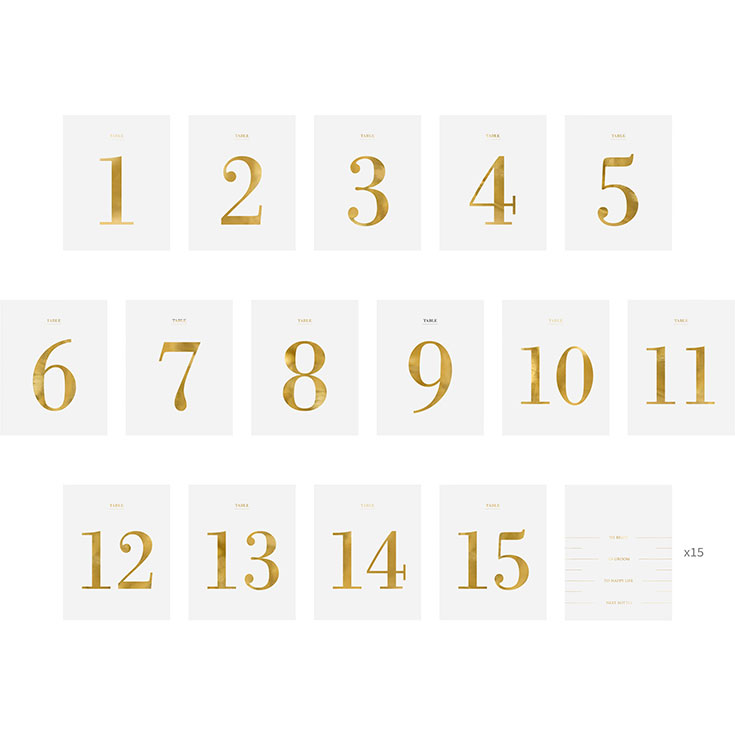 Gold Table Number Stickers