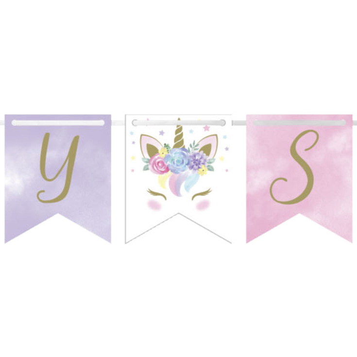 Pastel Unicorn Letter Banner
