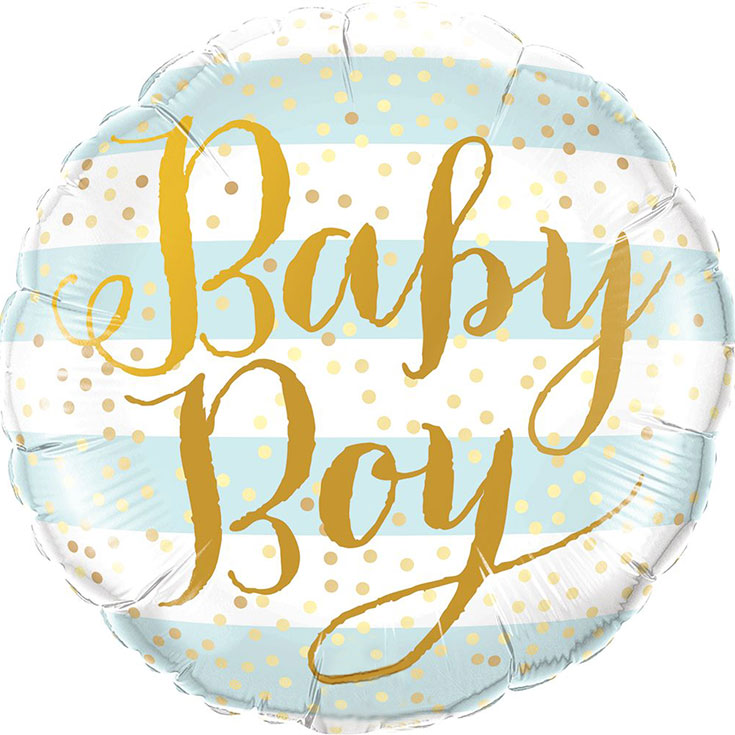 Blue Stripes "Baby Boy" Foil Balloon 