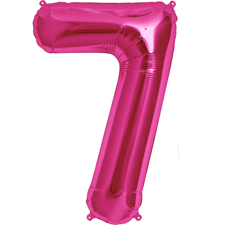 Zahlen-Folienballon 7 - Pink - 86 cm