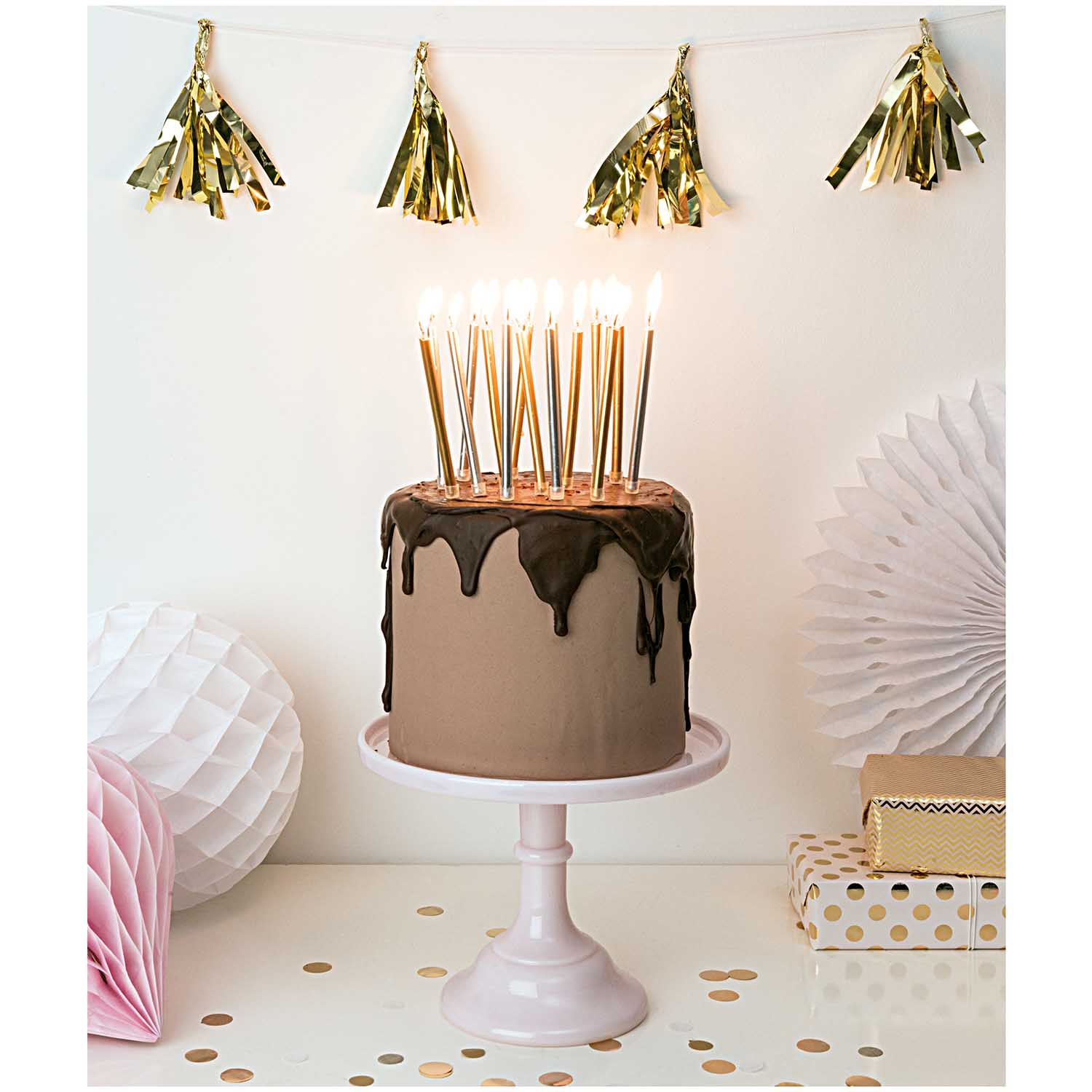 16 Transparent Cake Candle Holders