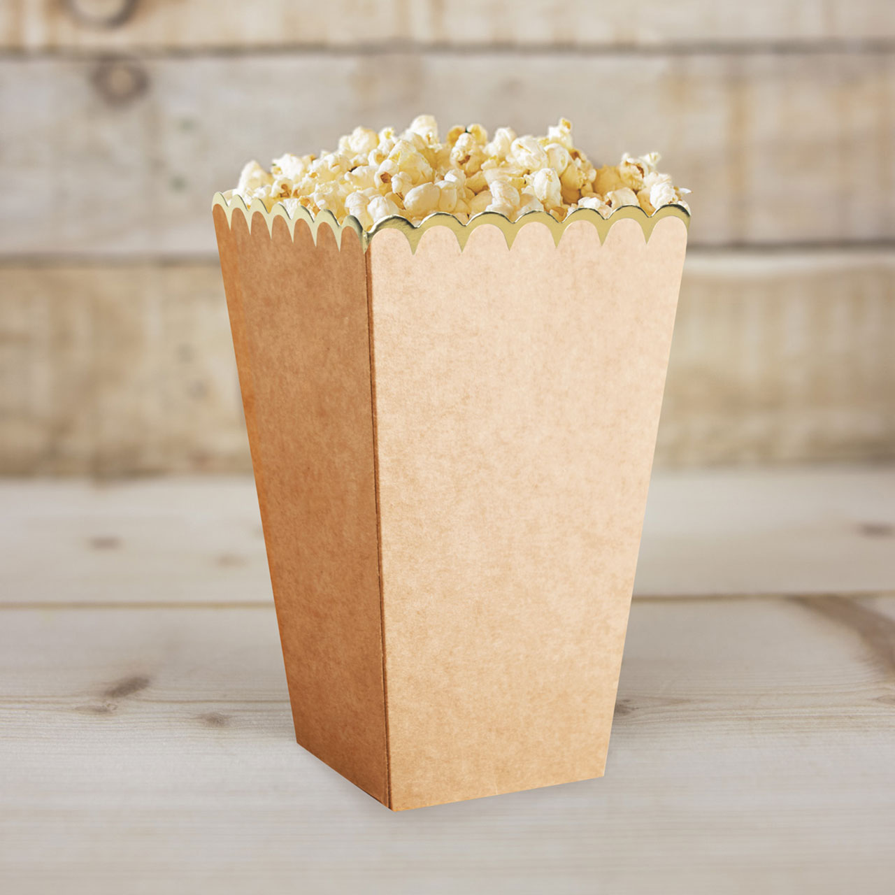 Popcorn Box - Kraft & Gold