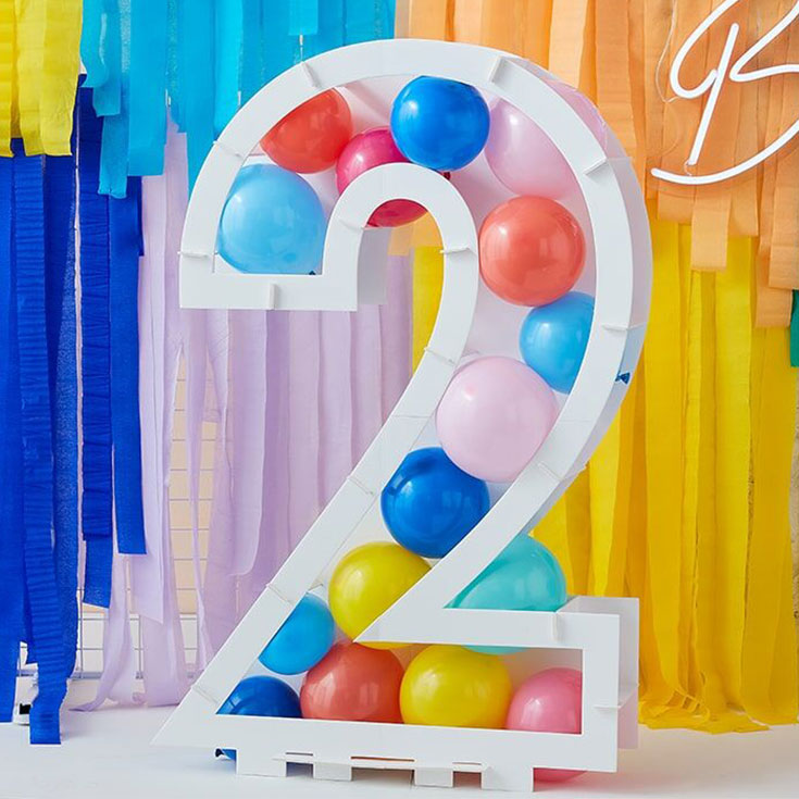 Balloon Mosaic Number  "2" Stand 