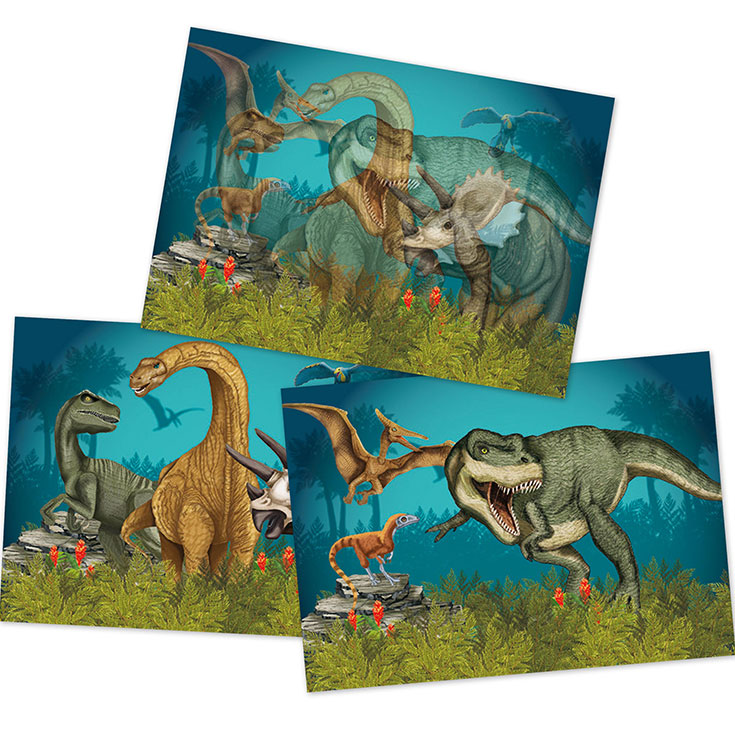 Wackelbild Postkarte Dinosaurier
