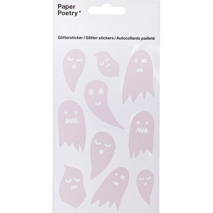 10 Ghost Glitter Stickers