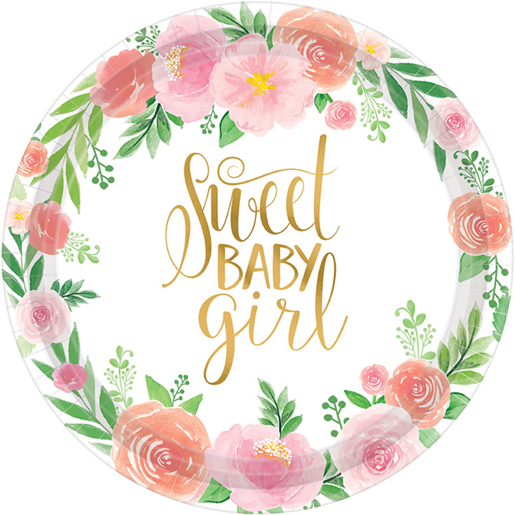 8 Small Floral Baby Plates