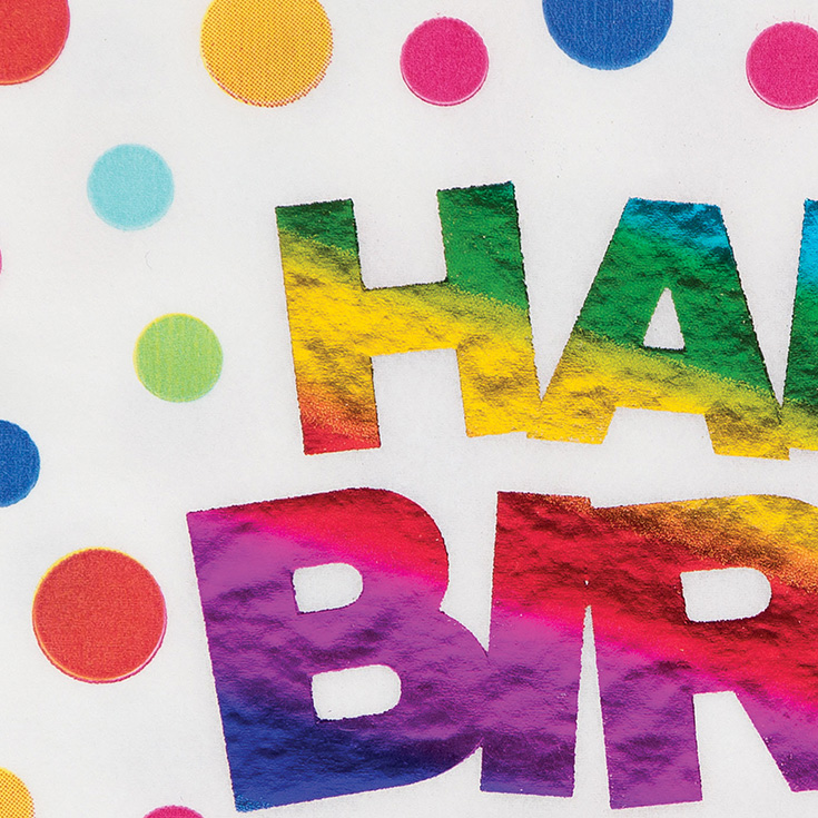 16 Rainbow Foil Napkins - Happy Birthday