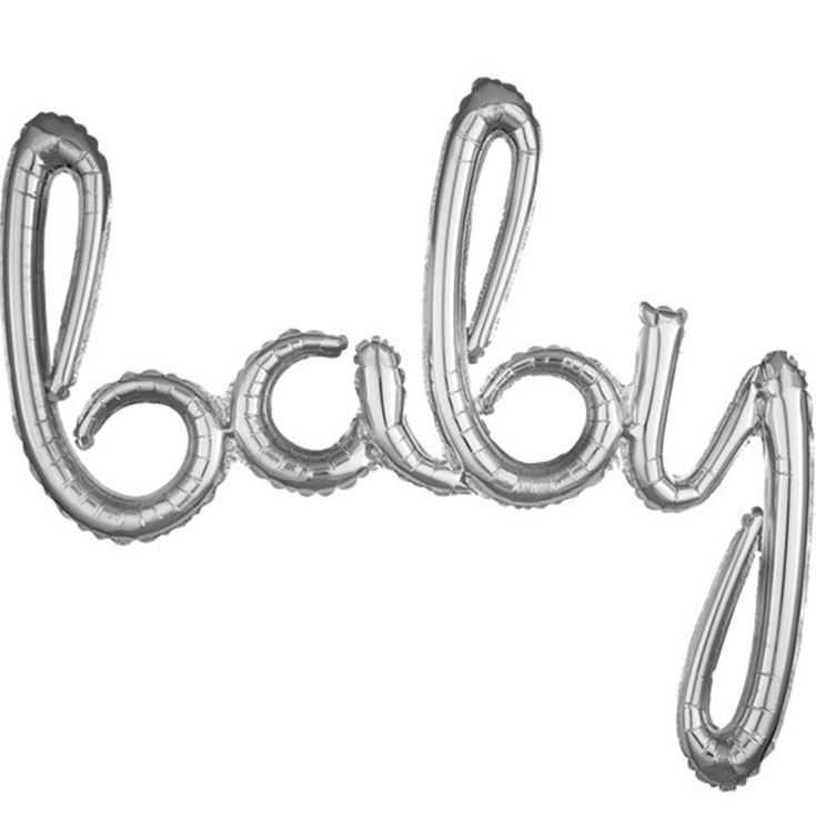 Ballongirlande- Baby - Silber 