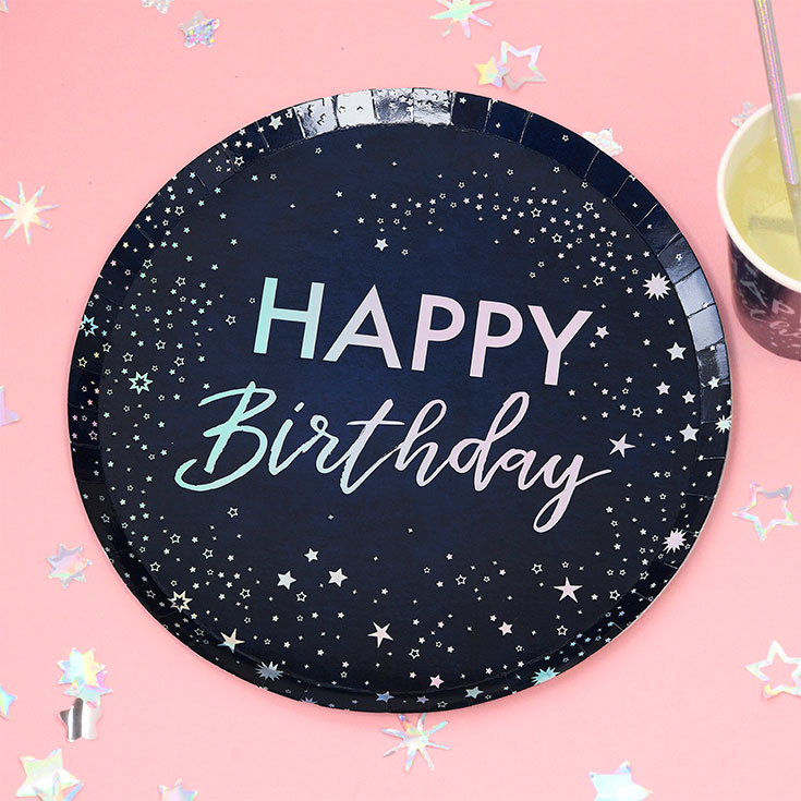 8 Star Gazer "Happy Birthday" Plates