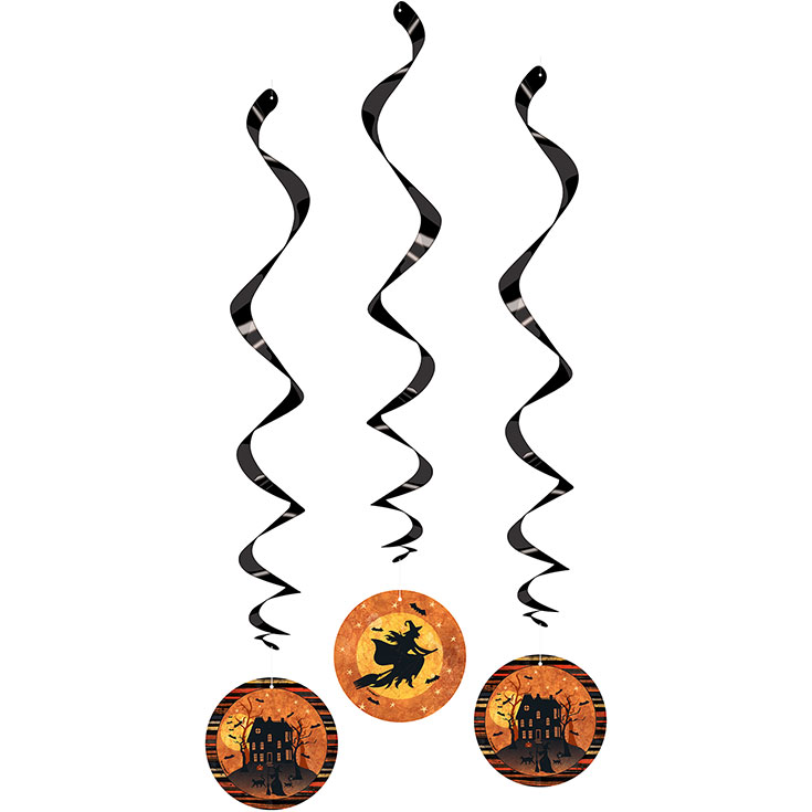 3 Spiralhänger Halloween Hexe