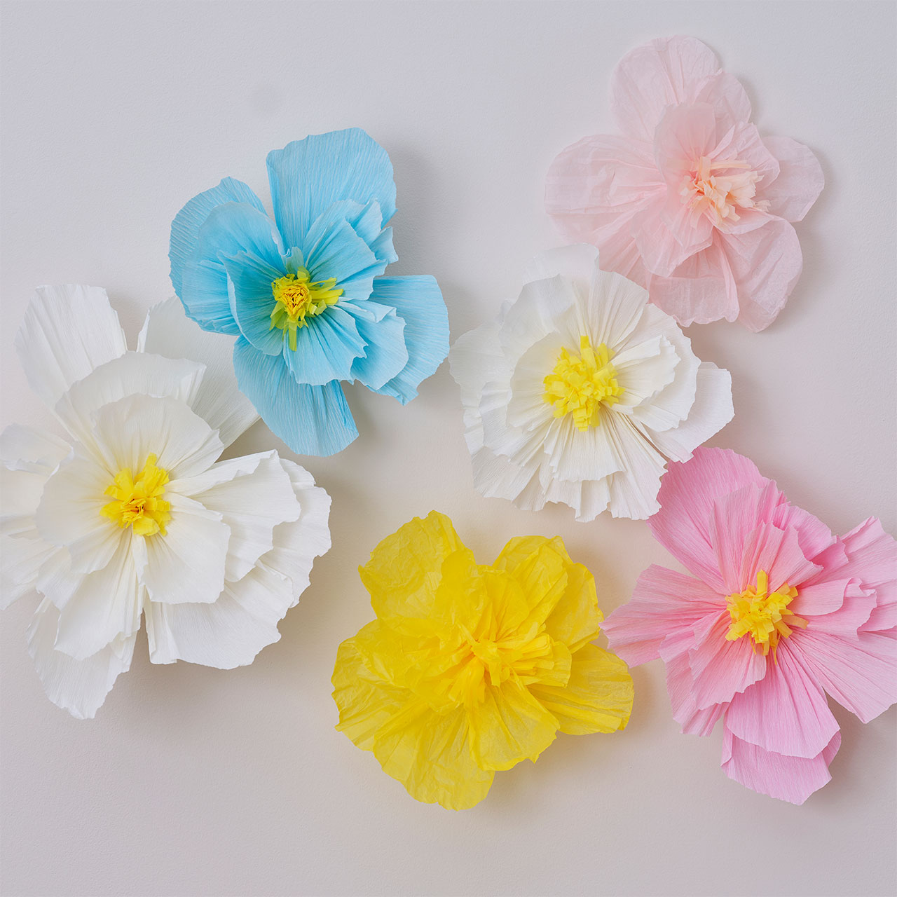 Backdrop - Pastel Tissue Flowers
