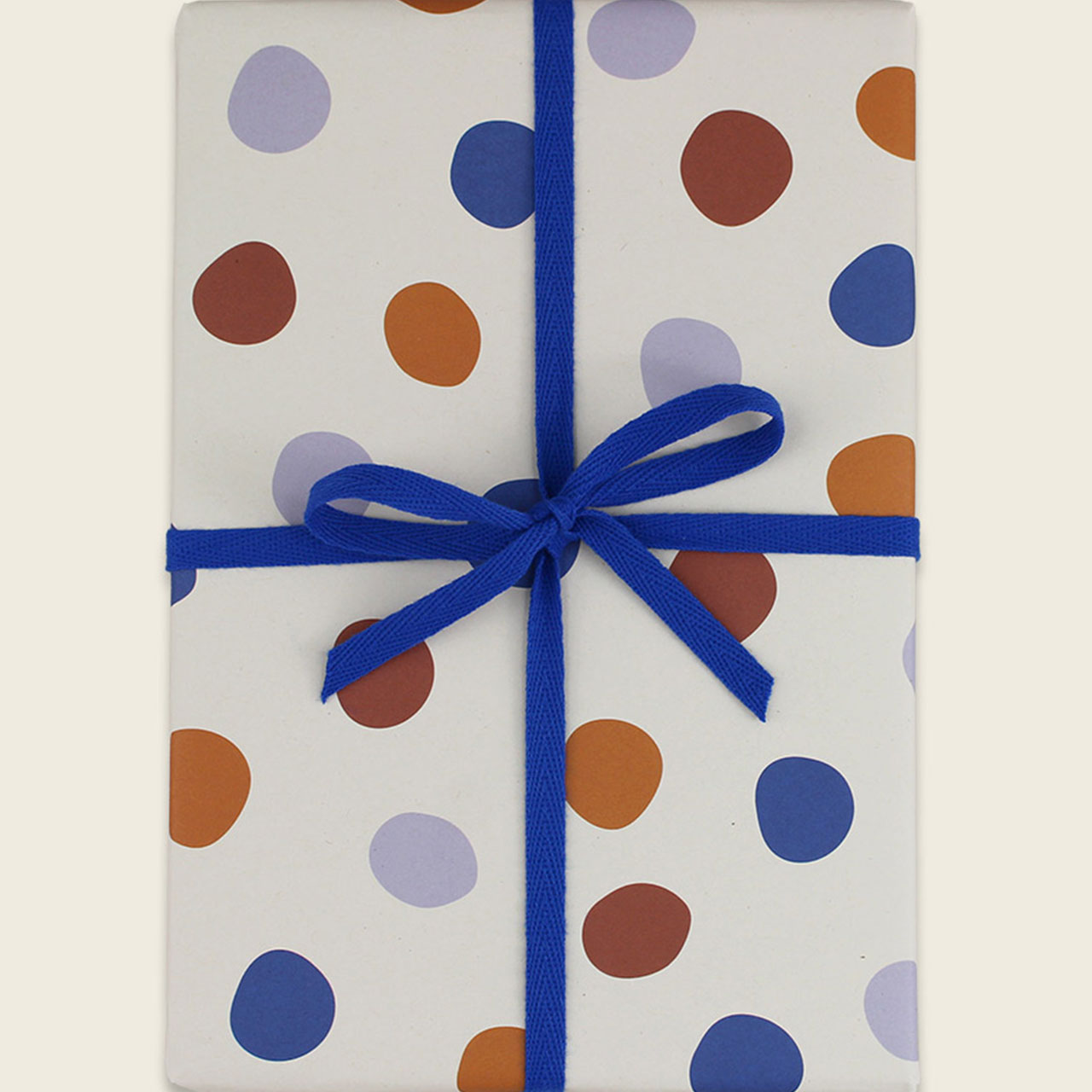 Geschenkspapier - Lila, blaue & ocker Punkte