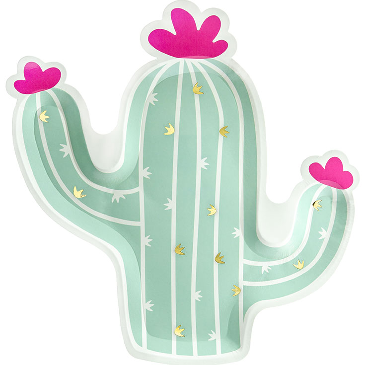 6 geformte Teller Kaktus