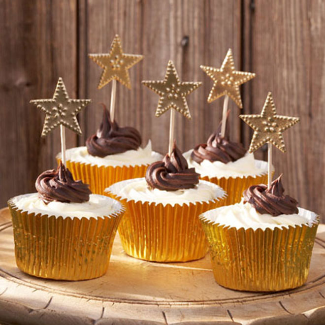 Cake Decorations - Gold Metal Stars  