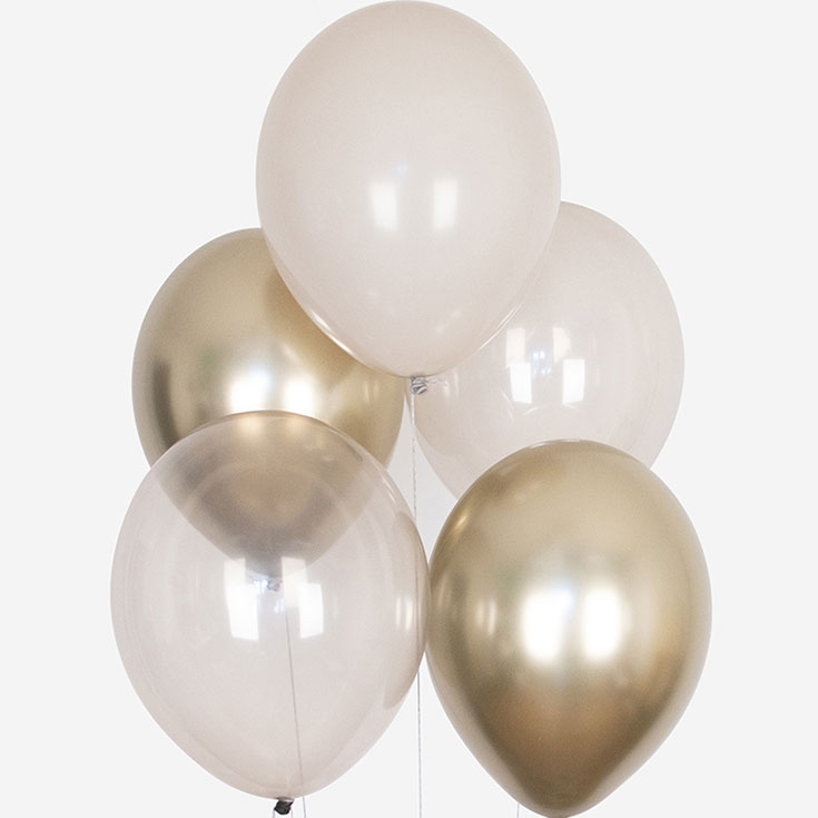 10 Gold Mix Balloons