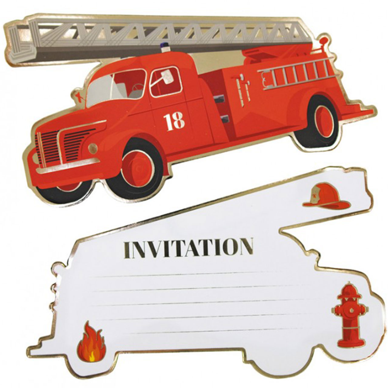 Einladungen - Feuerwehrauto