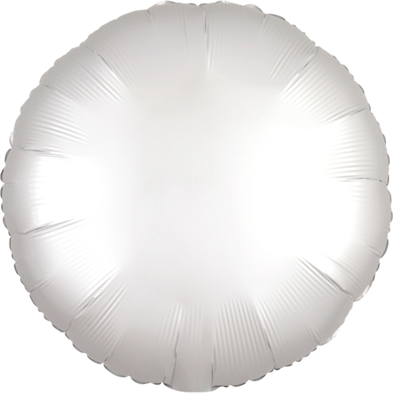 Folienballon rund - Weißer Seidenglanz