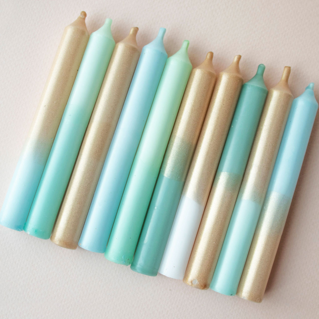 Candles - Mint, Turquoise & Gold