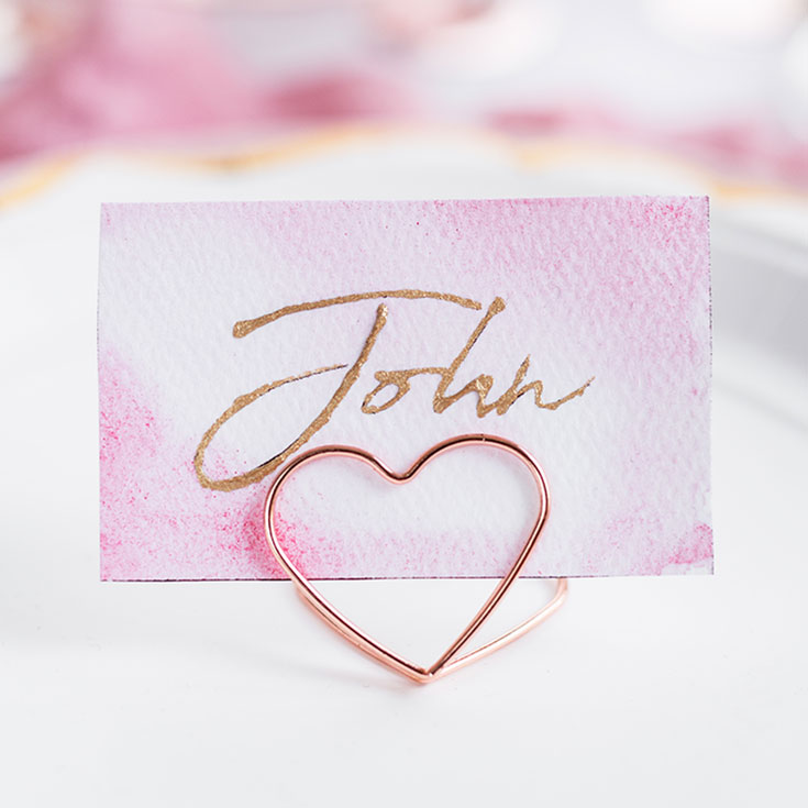 10 Rose Gold Place Card Holders