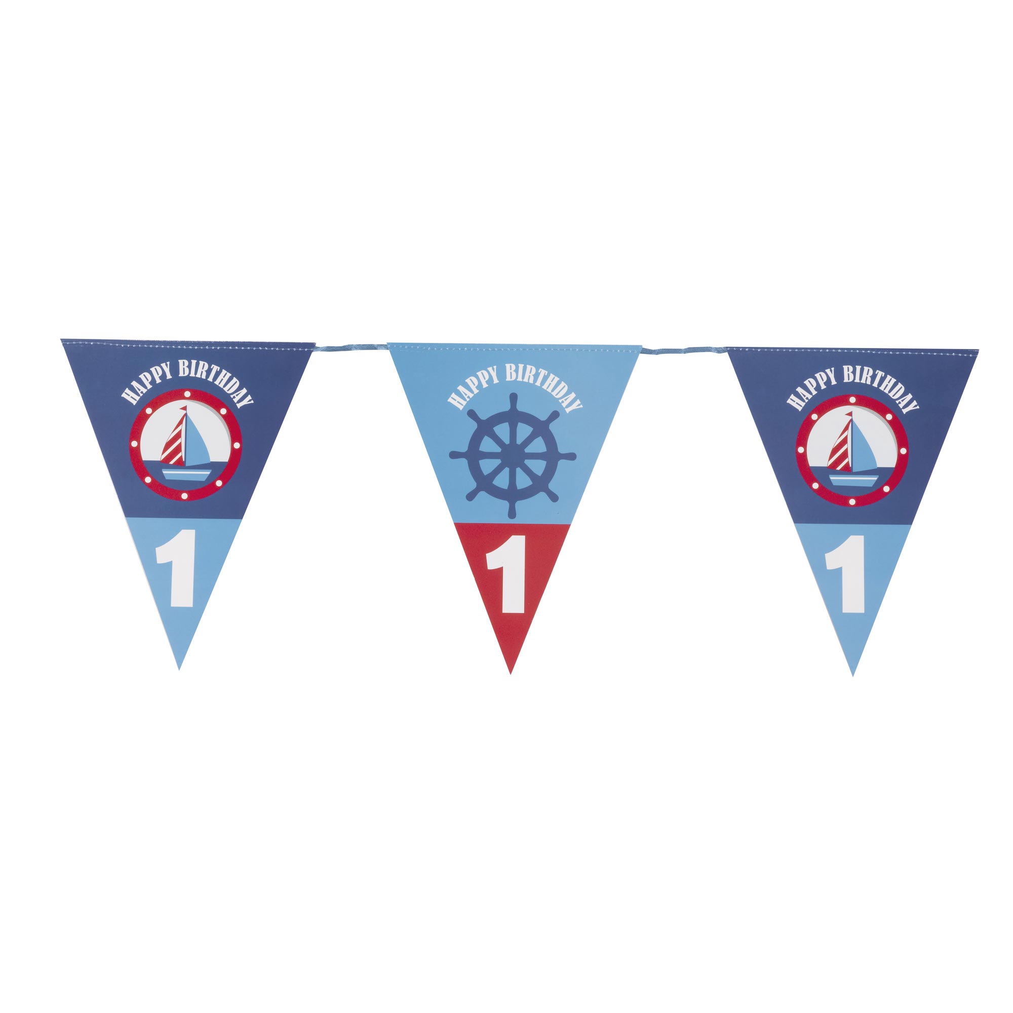 Ahoy There 1st Birthday Flag Banner