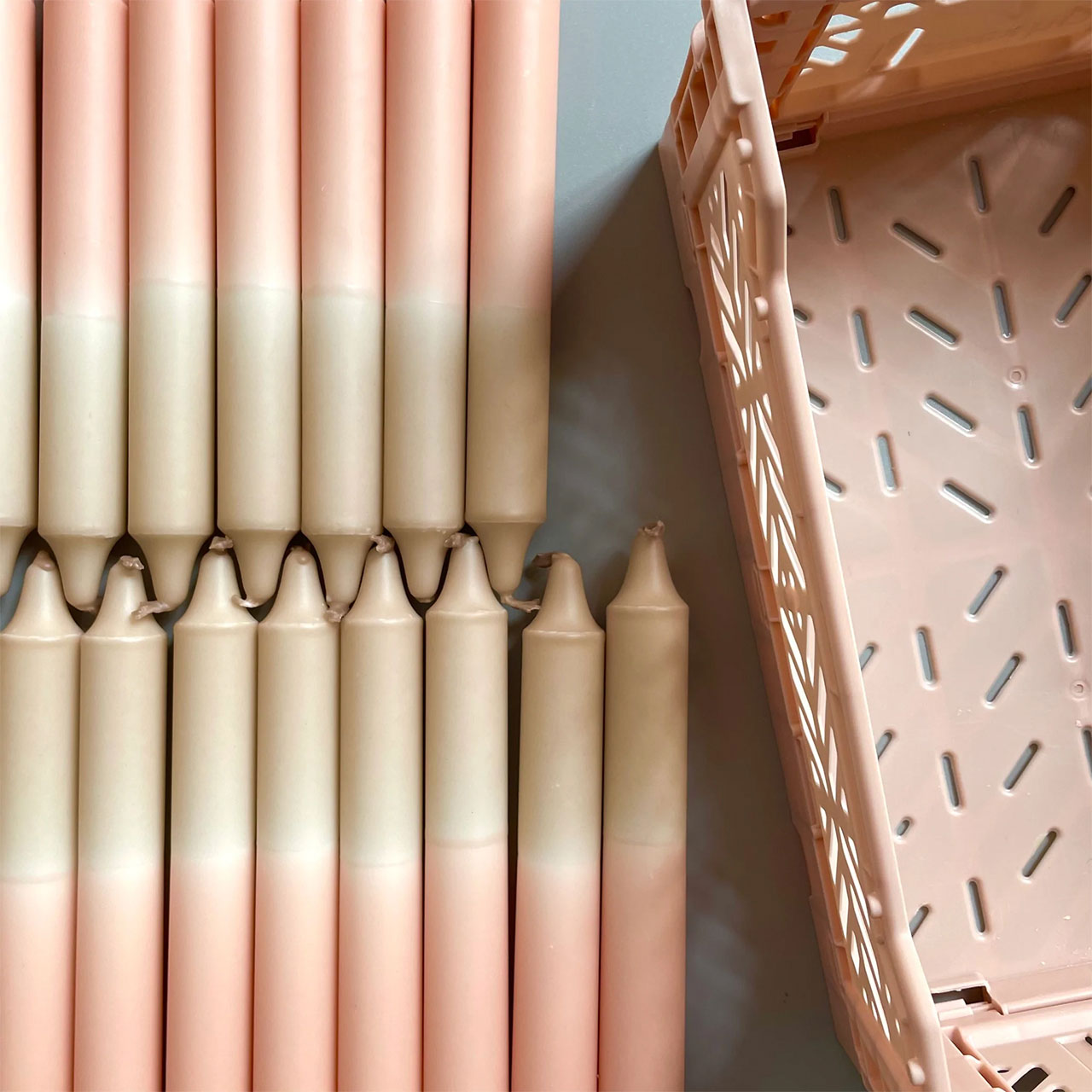 Decorative Candles - Dip Dye Taupe & Blush