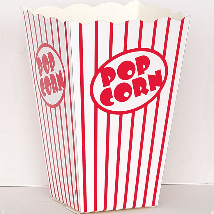 8 rot gestreifte Popcorn Boxen Large