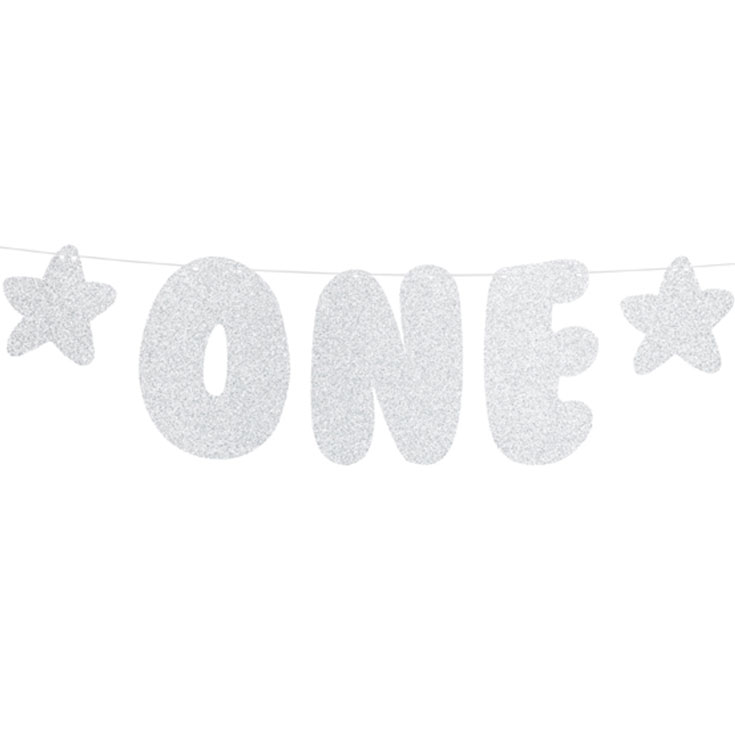 Silver "One" Letter Banner